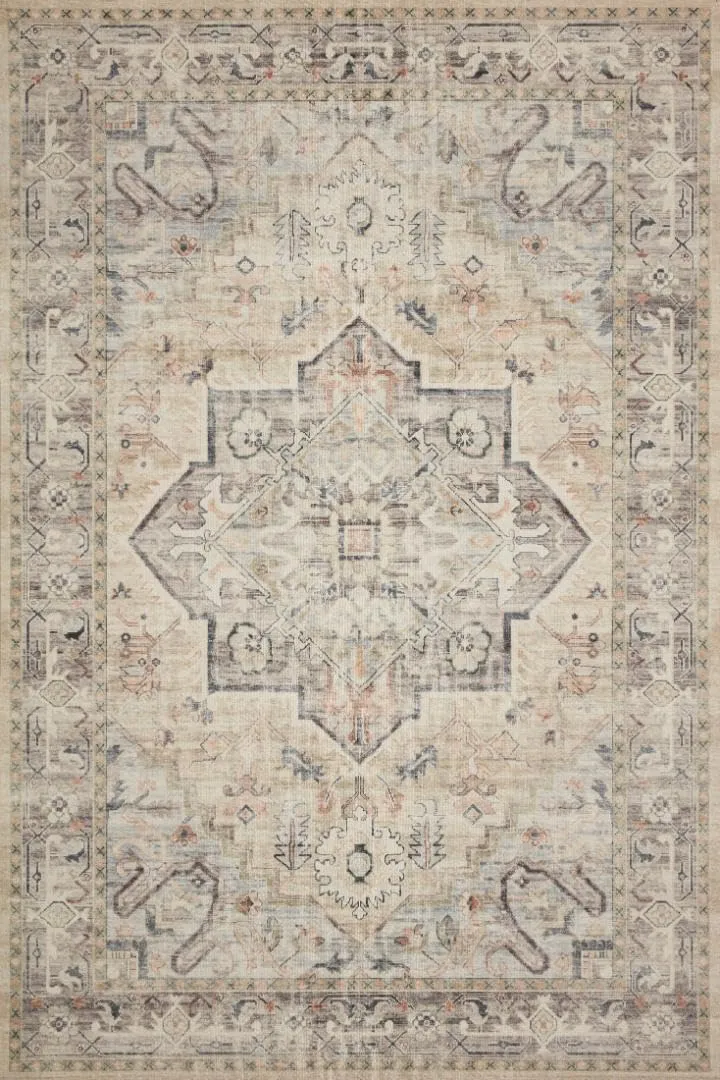 Loloi II Hathaway Collection HTH-06 Blush/Multi 2'-0" x 5'-0", .25" Thick, Accent Rug, Soft, Durable, Printed, Modern, Low Pile, Non-Shedding, Easy Clean, Living Room Rug