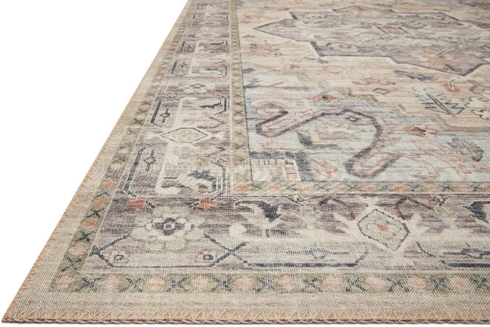 Loloi II Hathaway Collection HTH-06 Blush/Multi 2'-0" x 5'-0", .25" Thick, Accent Rug, Soft, Durable, Printed, Modern, Low Pile, Non-Shedding, Easy Clean, Living Room Rug