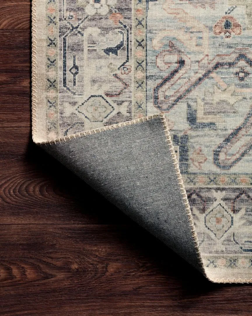 Loloi II Hathaway Collection HTH-06 Blush/Multi 2'-0" x 5'-0", .25" Thick, Accent Rug, Soft, Durable, Printed, Modern, Low Pile, Non-Shedding, Easy Clean, Living Room Rug