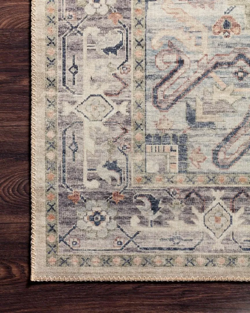 Loloi II Hathaway Collection HTH-06 Blush/Multi 2'-0" x 5'-0", .25" Thick, Accent Rug, Soft, Durable, Printed, Modern, Low Pile, Non-Shedding, Easy Clean, Living Room Rug