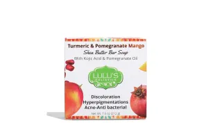 Lulu's Holistics Turmeric Glow Soap with Pomegranate, Mango, Shea Butter & Kojic Acid for Brightening, Nourished, and Hydrated Skin