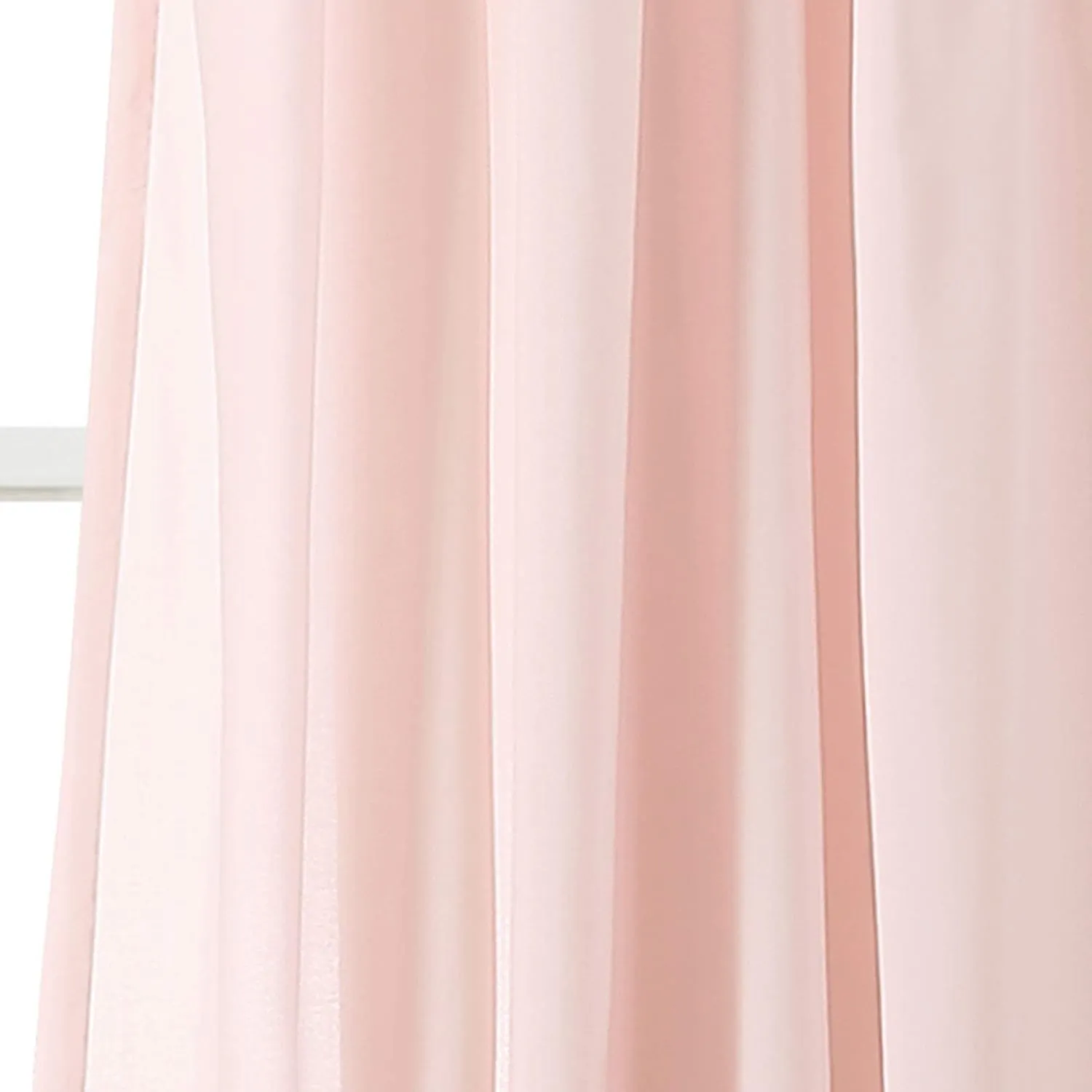 Lush Decor Lydia Curtains Ruffle Window Panel Set for Living, Dining, Bedroom (Pair), 84” x 40”, Blush