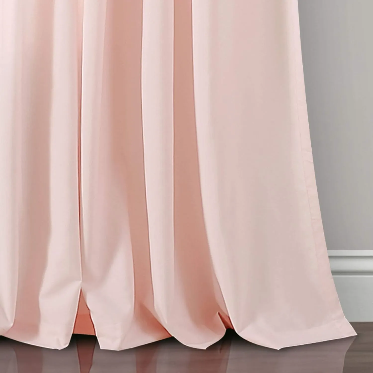 Lush Decor Lydia Curtains Ruffle Window Panel Set for Living, Dining, Bedroom (Pair), 84” x 40”, Blush