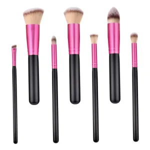 Luxury 7-piece Makeup Brush Set Cosmetics Brush Kit Wooden Handle Nylon Bristles Ladies