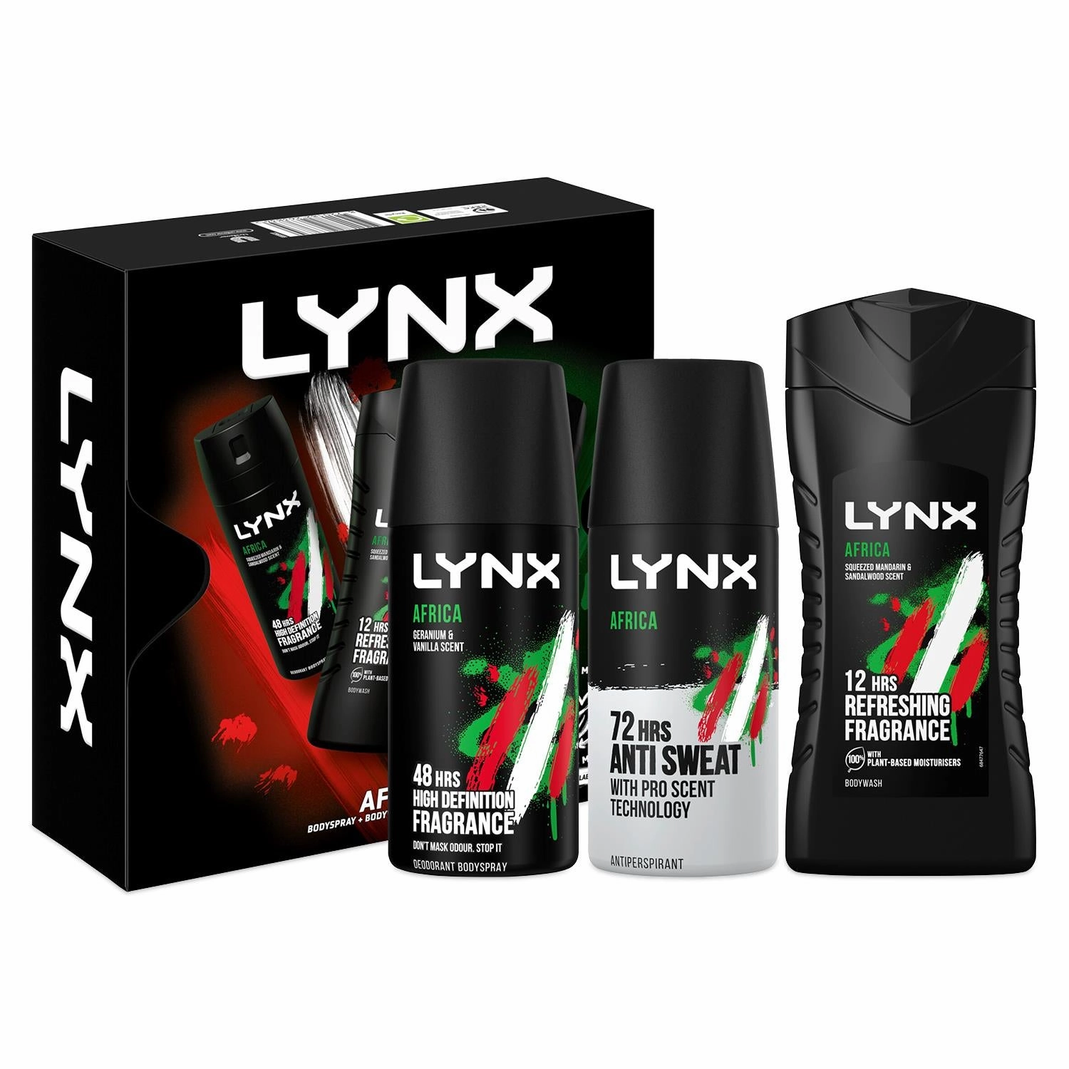 Lynx Africa Trio Gift Set For Men Bodyspray, Bodywash & APA Deo Gift For Him