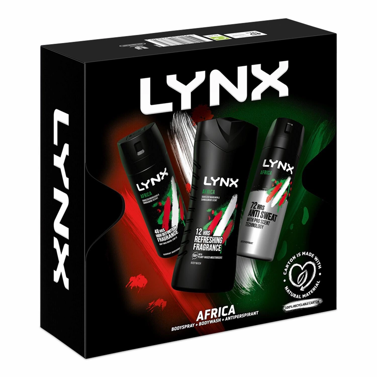 Lynx Africa Trio Gift Set For Men Bodyspray, Bodywash & APA Deo Gift For Him
