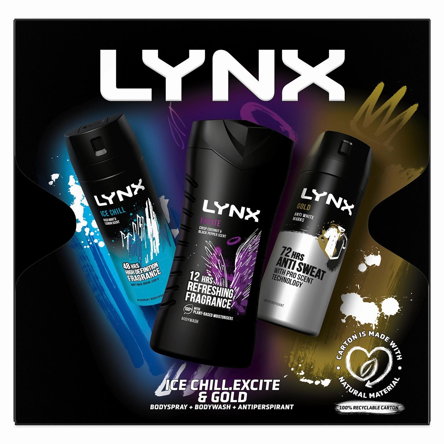 Lynx All-Stars Gift Set For Men Bodyspray, Bodywash & APA Deo Gift For Him