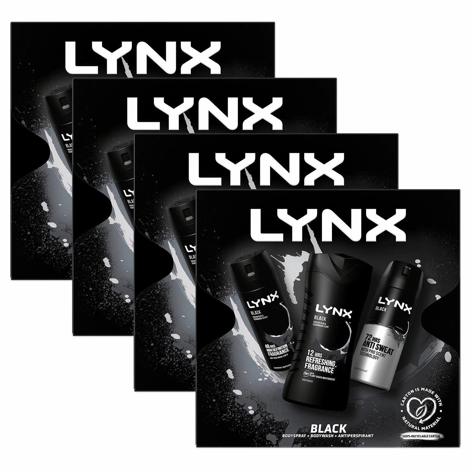Lynx Black Trio Gift Set For Men Bodyspray, Bodywash & APA Deo Gift For Him