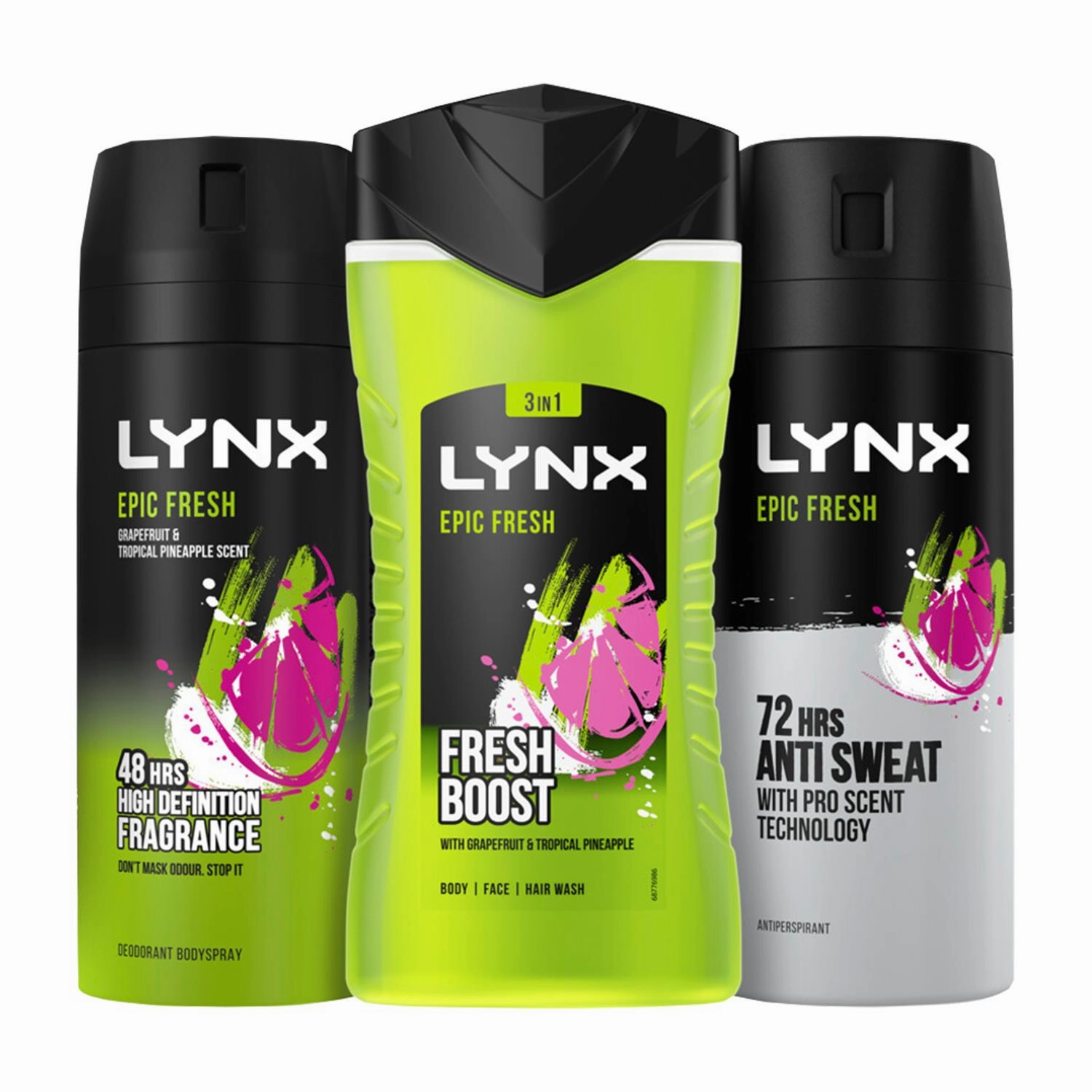 Lynx Epic Fresh Trio Gift Set For Men Bodyspray, Bodywash & APA Deo Gift For Him