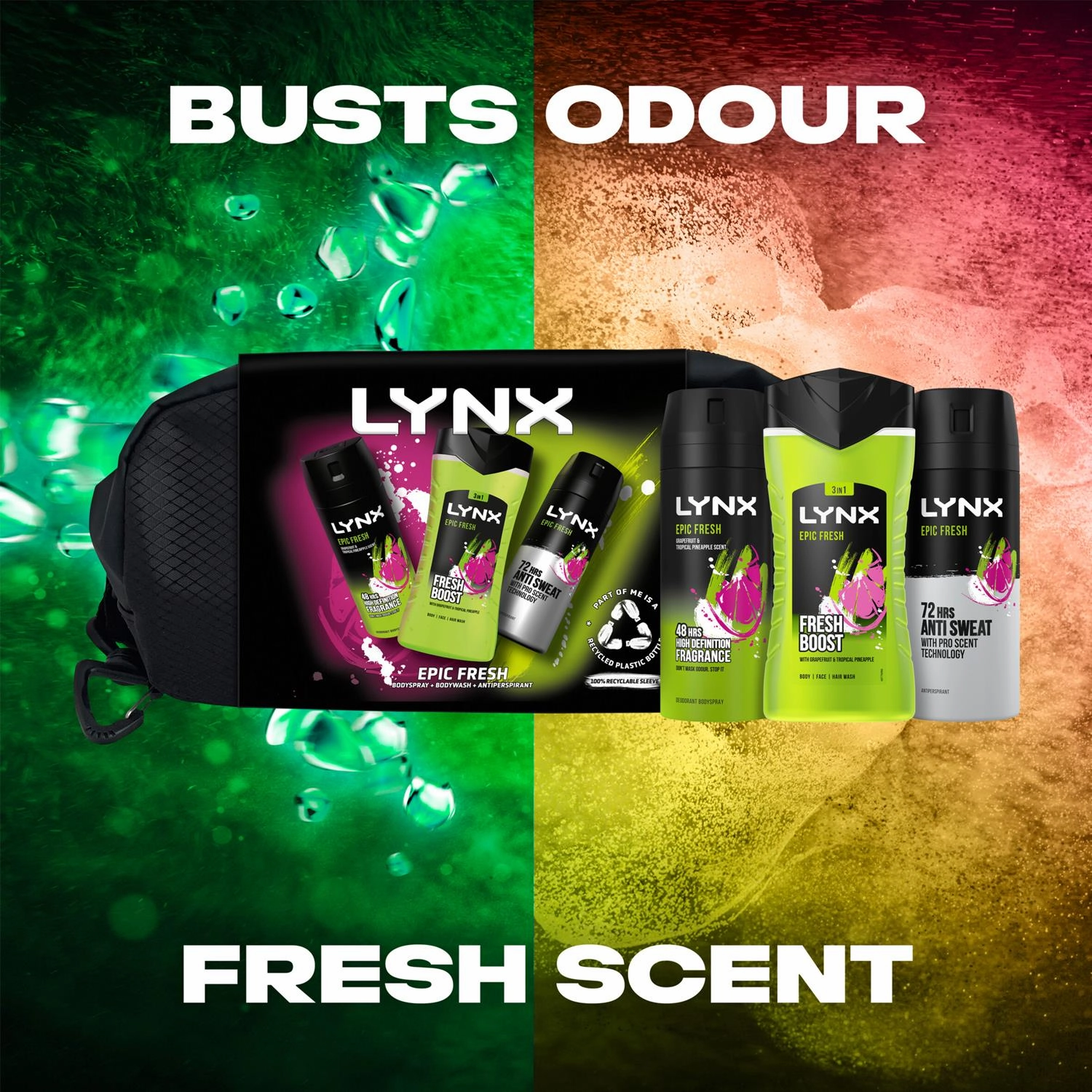 Lynx Epic Fresh Trio Gift Set For Men Bodyspray, Bodywash & APA Deo Gift For Him