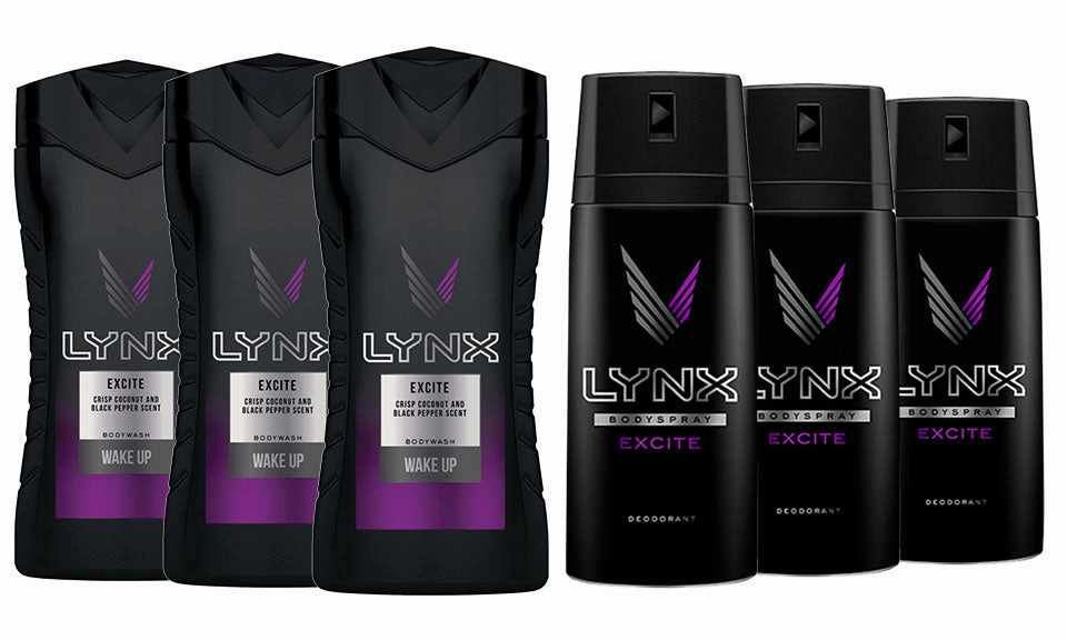 Lynx Shower Gel & Body Spray Multipack 5 Scents Pack of 3