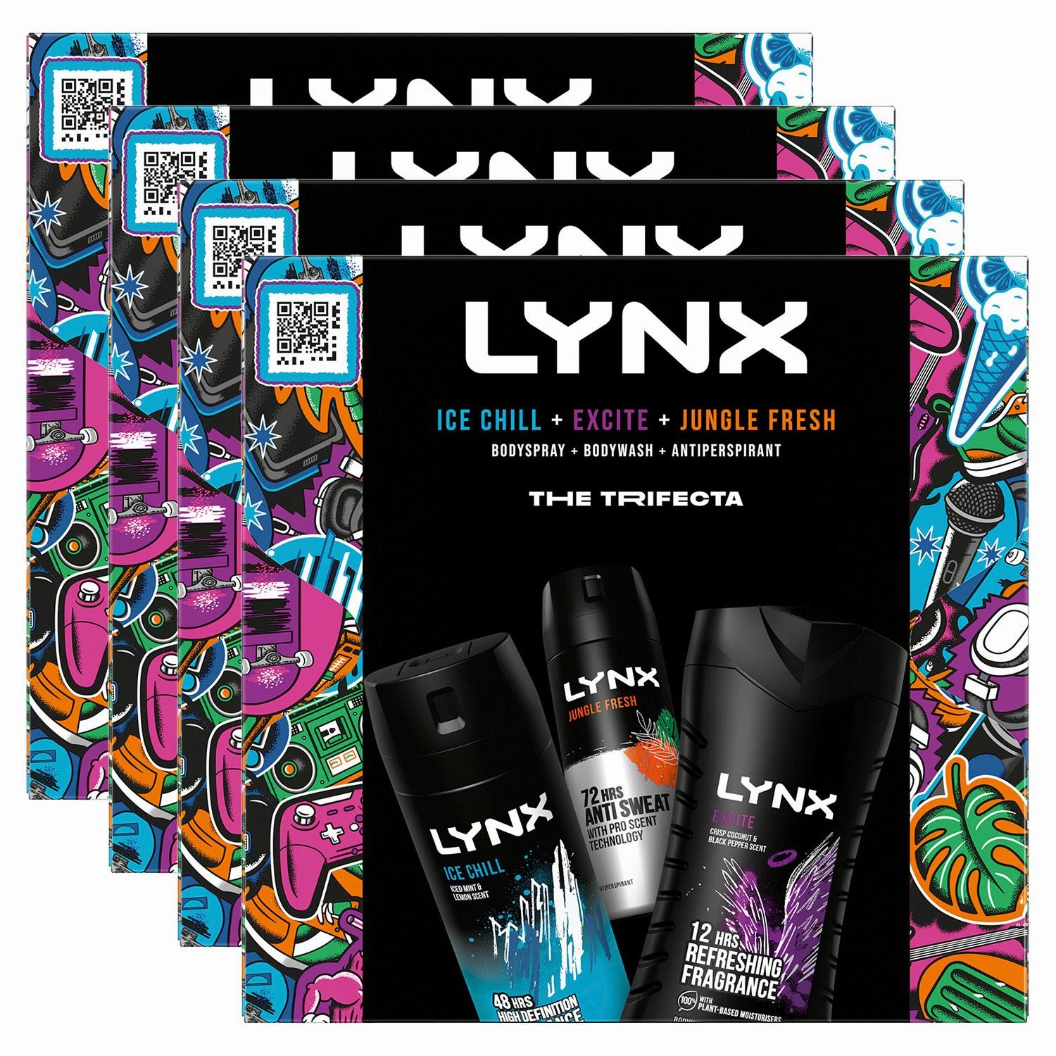 Lynx THE TRIFECTA Ice Chill, Excite & Jungle Fresh 3 Pieces Gift Set for Him