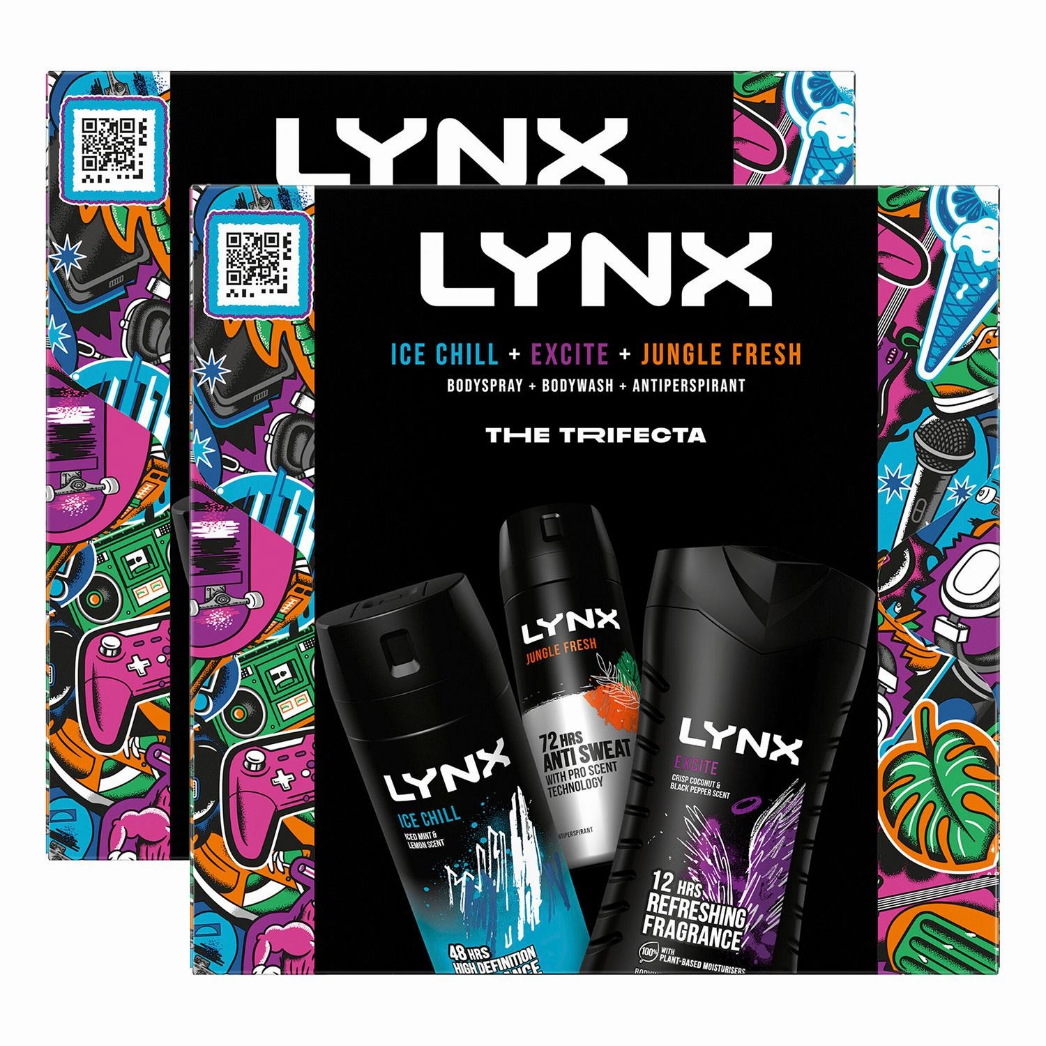 Lynx THE TRIFECTA Ice Chill, Excite & Jungle Fresh 3 Pieces Gift Set for Him