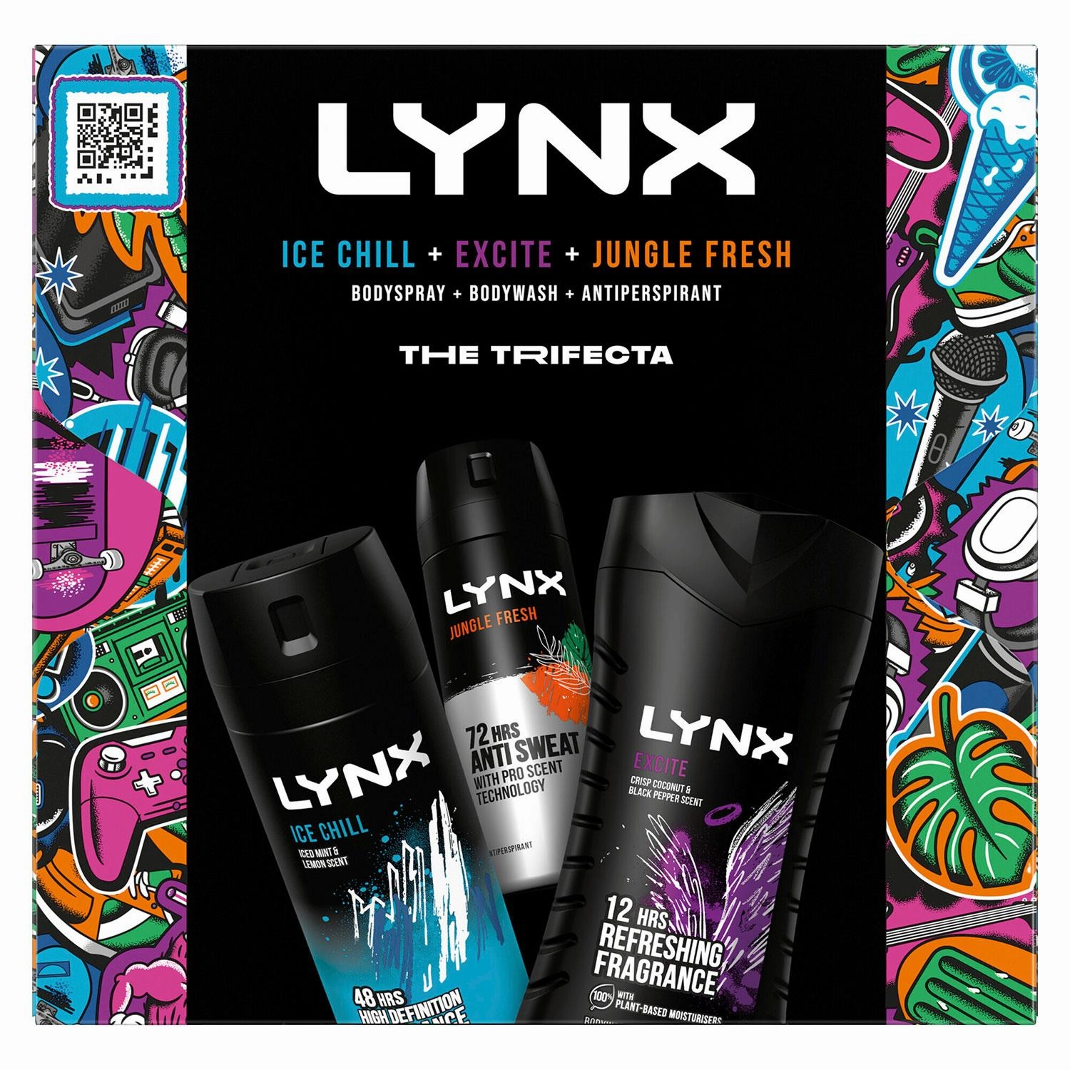 Lynx THE TRIFECTA Ice Chill, Excite & Jungle Fresh 3 Pieces Gift Set for Him