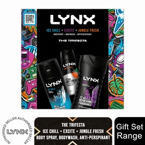 Lynx THE TRIFECTA Ice Chill, Excite & Jungle Fresh 3 Pieces Gift Set for Him