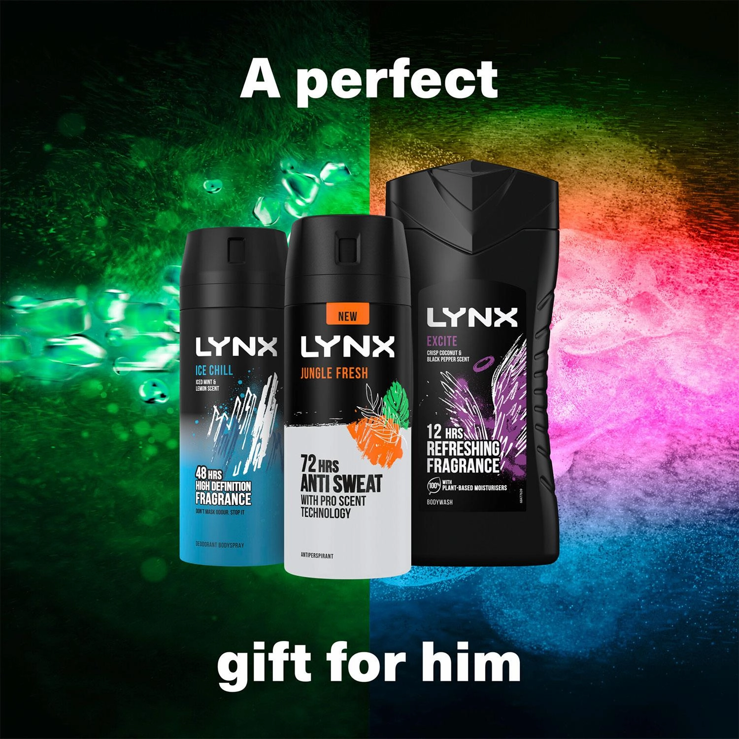 Lynx THE TRIFECTA Ice Chill, Excite & Jungle Fresh 3 Pieces Gift Set for Him