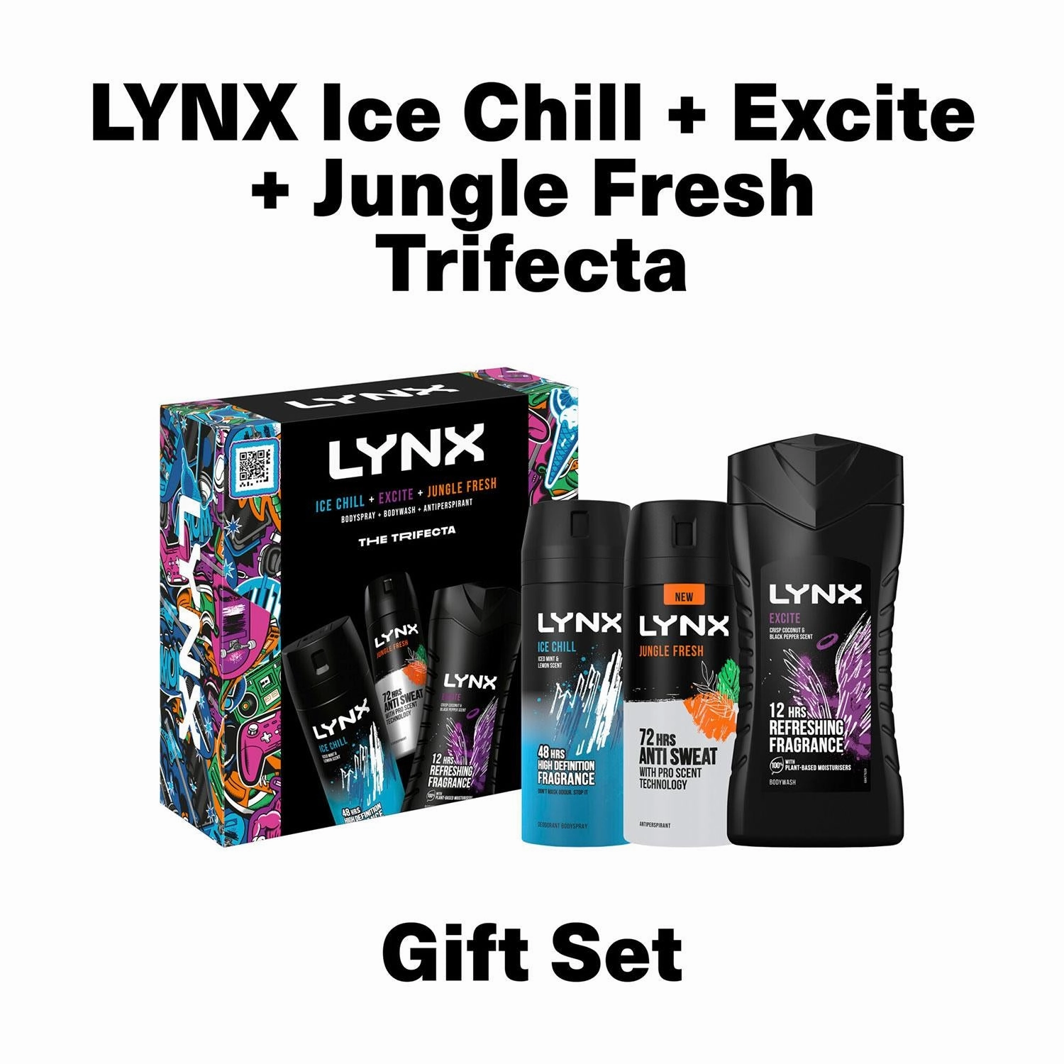 Lynx THE TRIFECTA Ice Chill, Excite & Jungle Fresh 3 Pieces Gift Set for Him