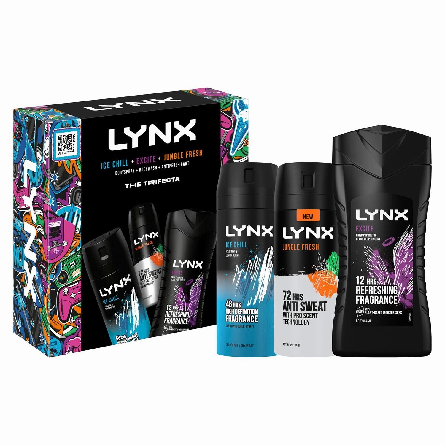 Lynx THE TRIFECTA Ice Chill, Excite & Jungle Fresh 3 Pieces Gift Set for Him