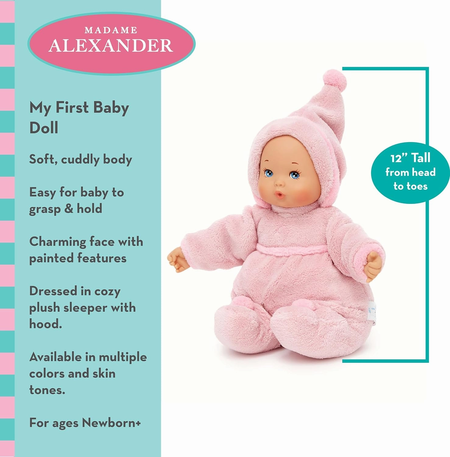 Madame Alexander 12" My First Powder Pink, Medium Skin Tone