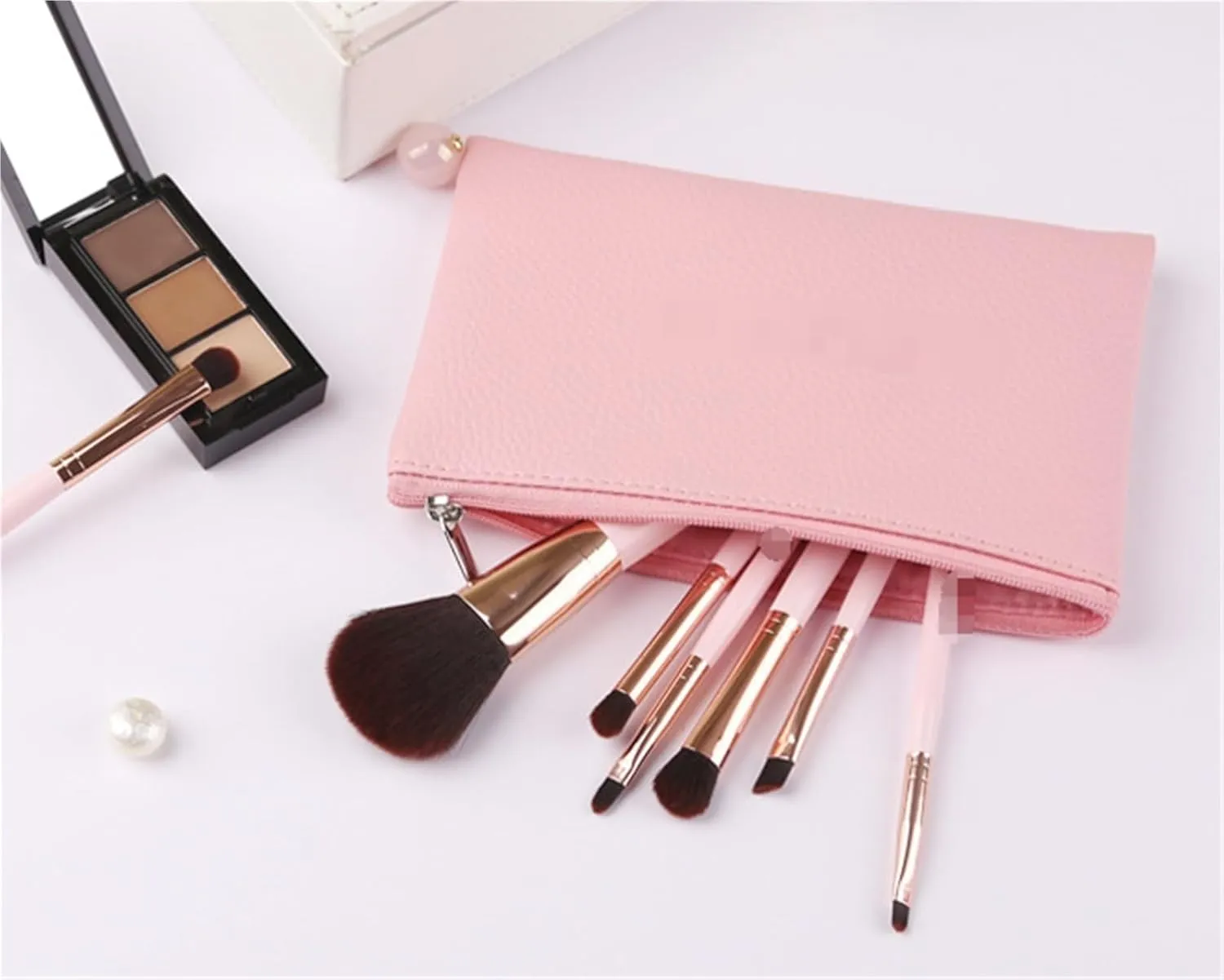 Make Up Brushes Set Makeup Brush Set 7-Piece Facial Contour Brush Comes with A Brush Bag for Easy Brush Storage Makeup Tools Set(Black)