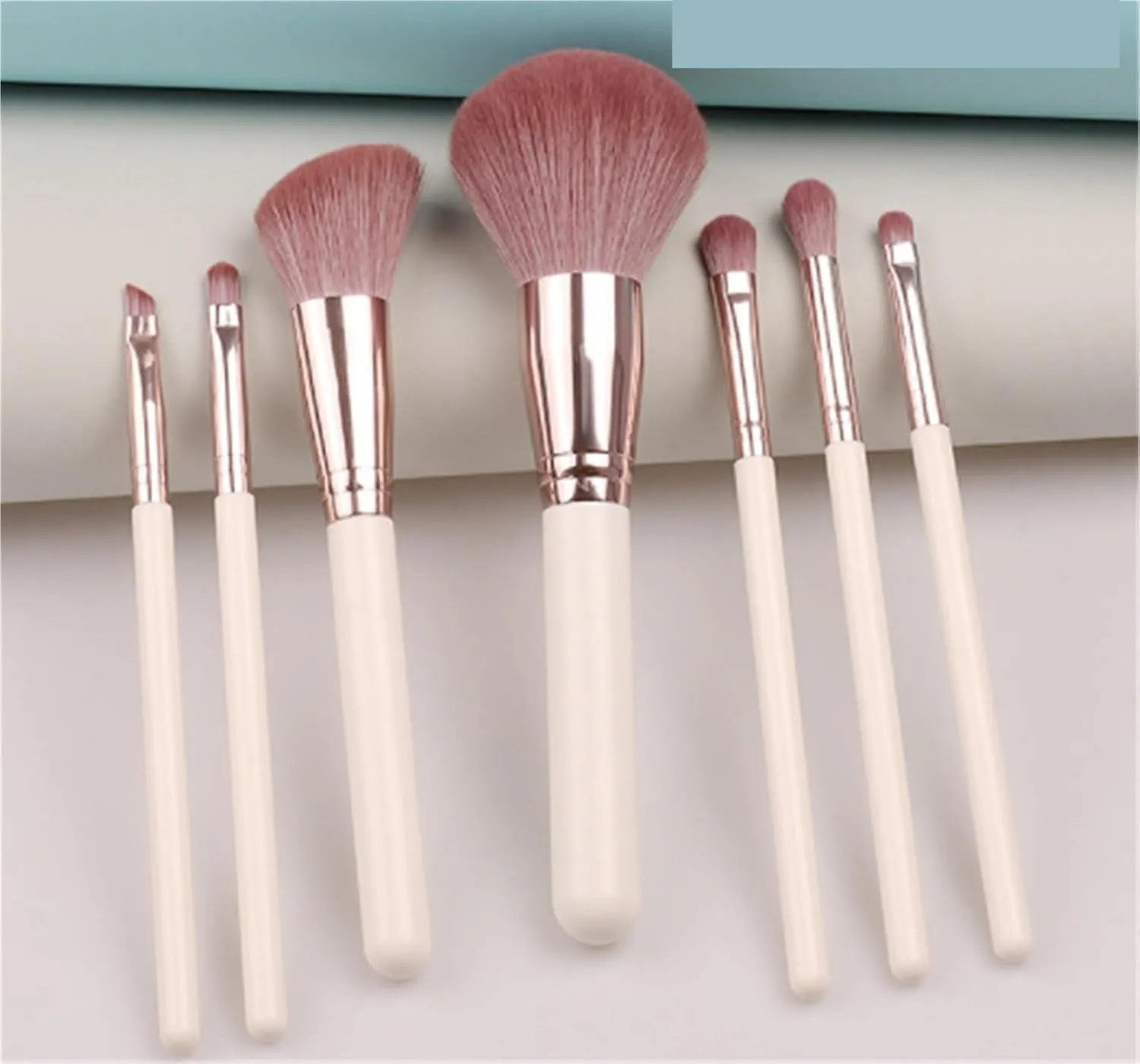 Make Up Brushes Set Makeup Brush Set 7 Pieces for Eyes and Face Contour Brushes Makeup Tools Set(White)