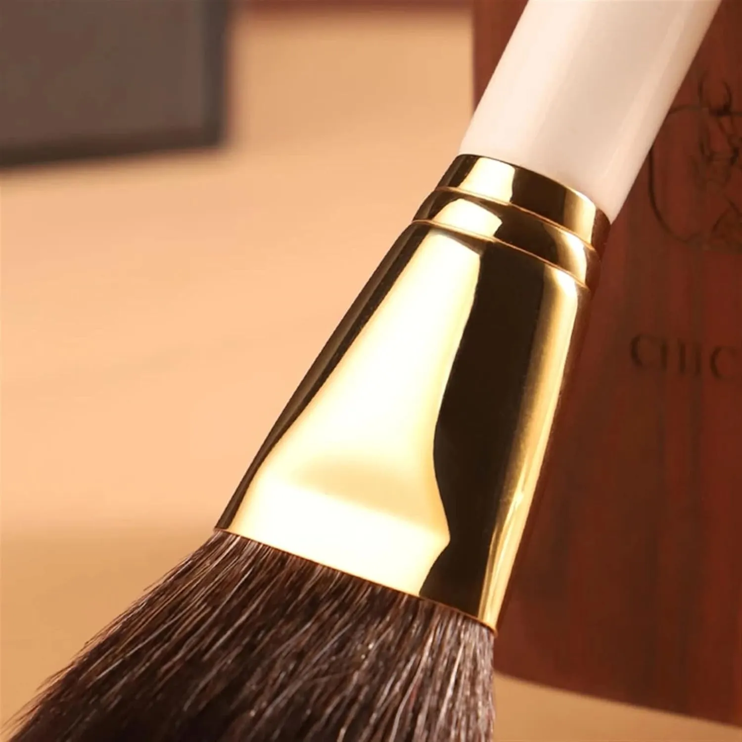 Makeup Brush Golden Autumn 10PCS Brushes Set Fox&Goat&Synthetic Hair Professional Brushes