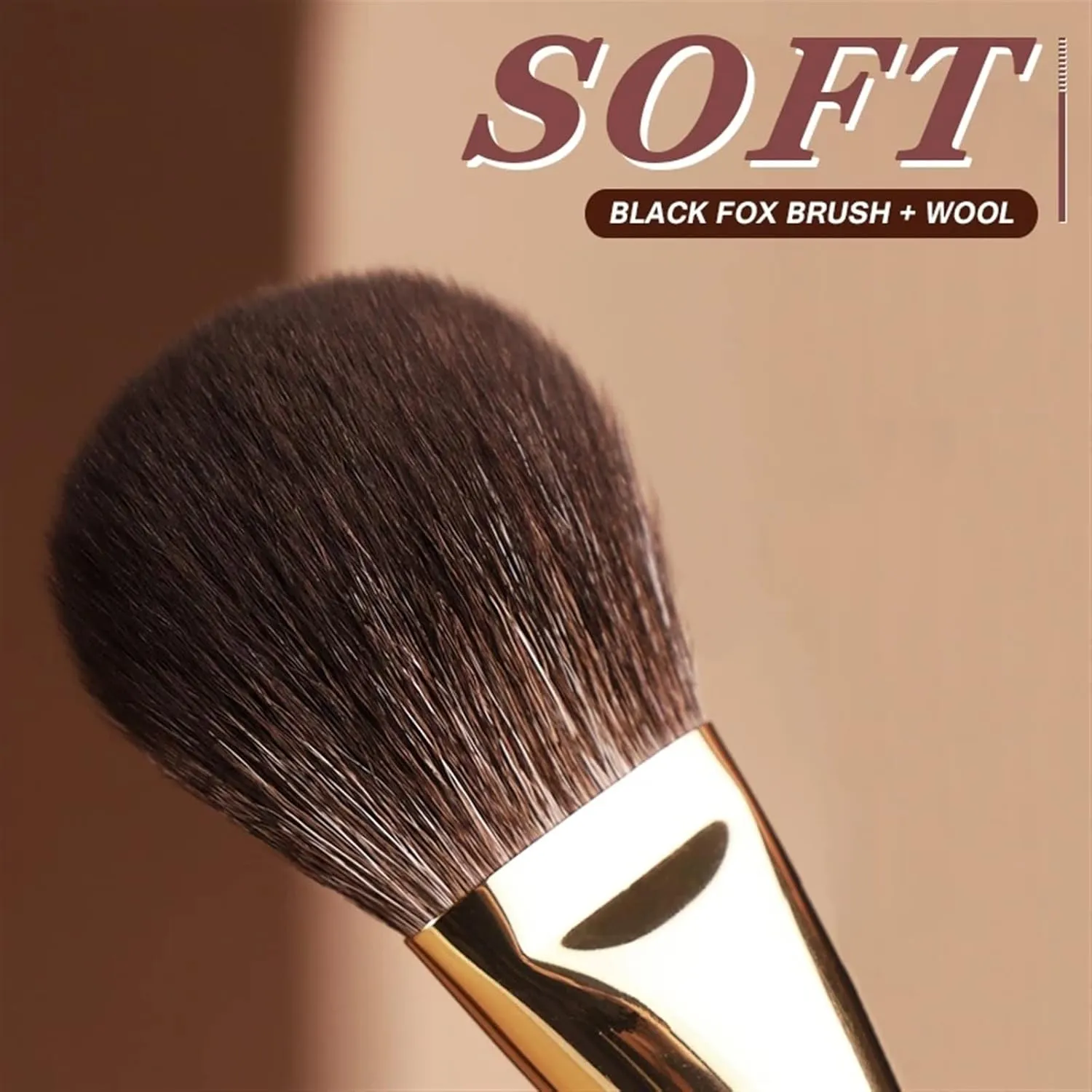 Makeup Brush Golden Autumn 10PCS Brushes Set Fox&Goat&Synthetic Hair Professional Brushes