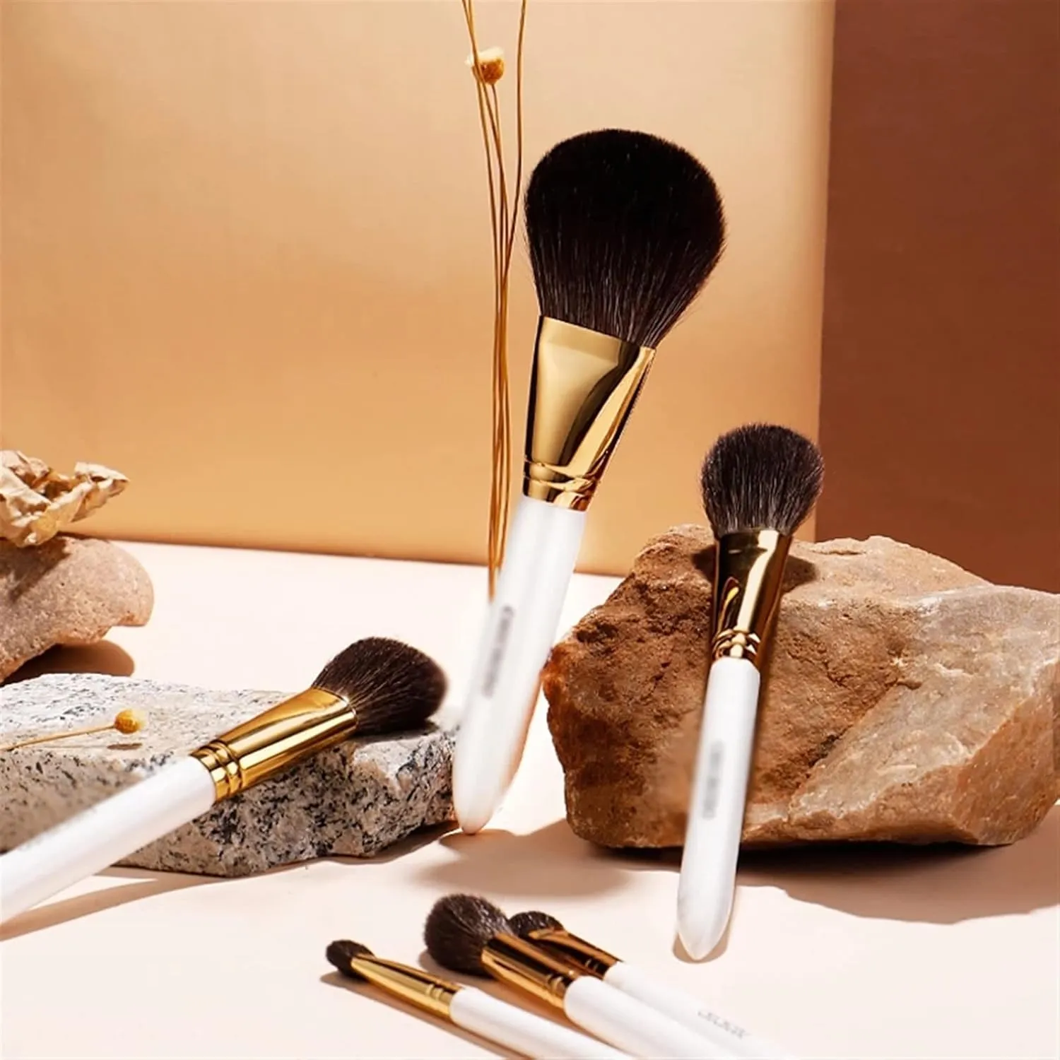 Makeup Brush Golden Autumn 10PCS Brushes Set Fox&Goat&Synthetic Hair Professional Brushes