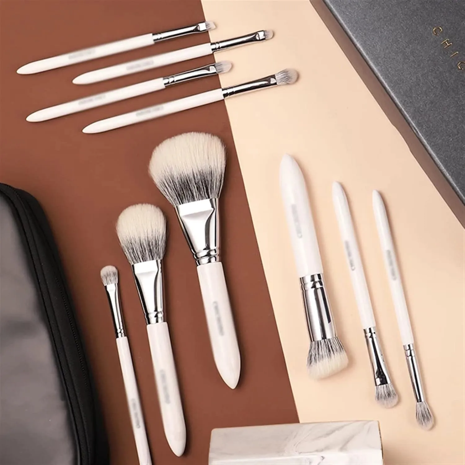 Makeup Brush White Brushes set Goat&Synthetic Hair Professional Beauty pen