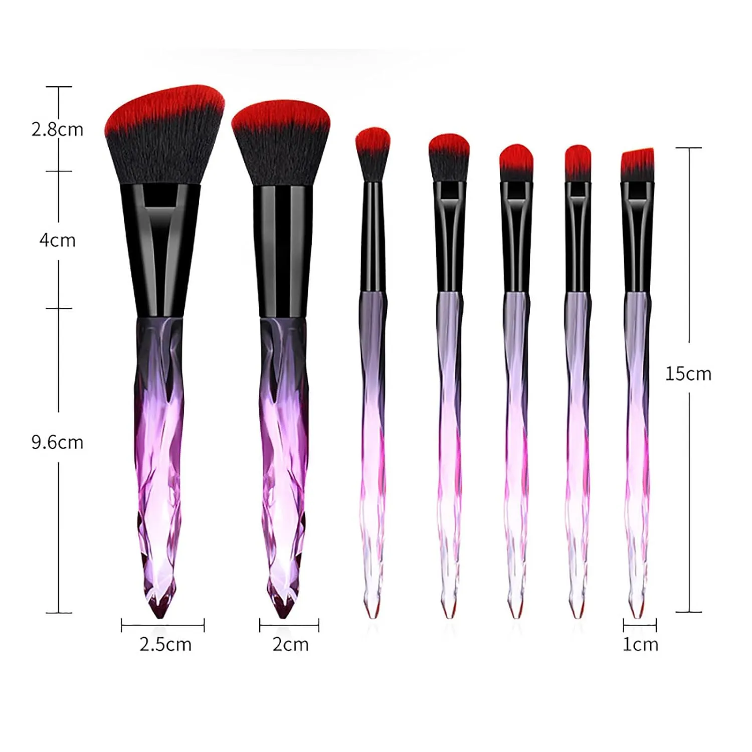 Makeup Brushes Premium Synthetic Concealers Foundation Powder Eye Shadows Makeup Brushes Cosmetic Eyebrow Eyeshadow Powder Brush Lip Makeup Brushes Double Ended Makeup Brush(Color:B)