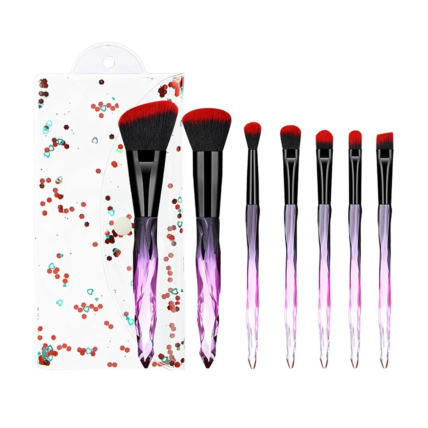 Makeup Brushes Premium Synthetic Concealers Foundation Powder Eye Shadows Makeup Brushes Cosmetic Eyebrow Eyeshadow Powder Brush Lip Makeup Brushes Double Ended Makeup Brush(Color:B)
