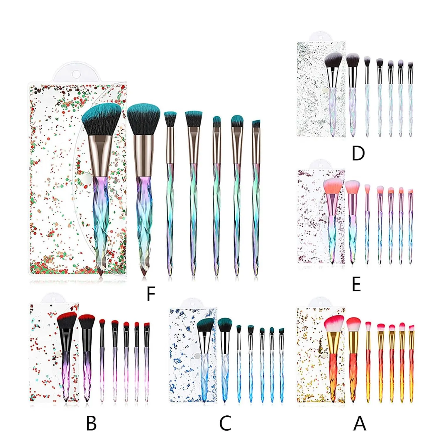 Makeup Brushes Premium Synthetic Concealers Foundation Powder Eye Shadows Makeup Brushes Cosmetic Eyebrow Eyeshadow Powder Brush Lip Makeup Brushes Double Ended Makeup Brush(Color:B)