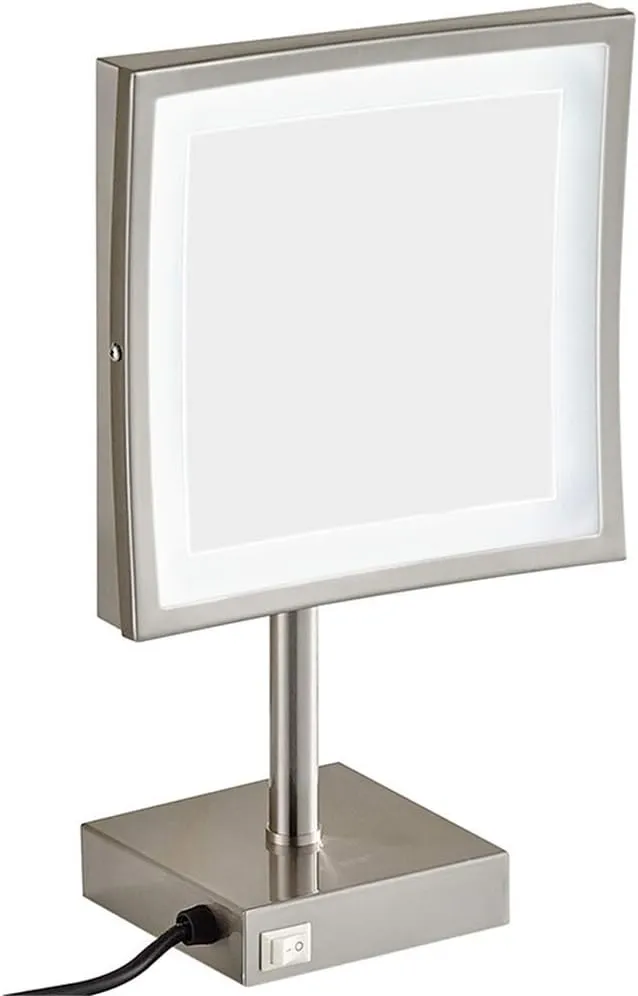 Makeup Mirror 8 Inch Brass 3X Magnification Countertop Vanity Mirror Bathroom Cosmetic Mirror with Switch and Plug
