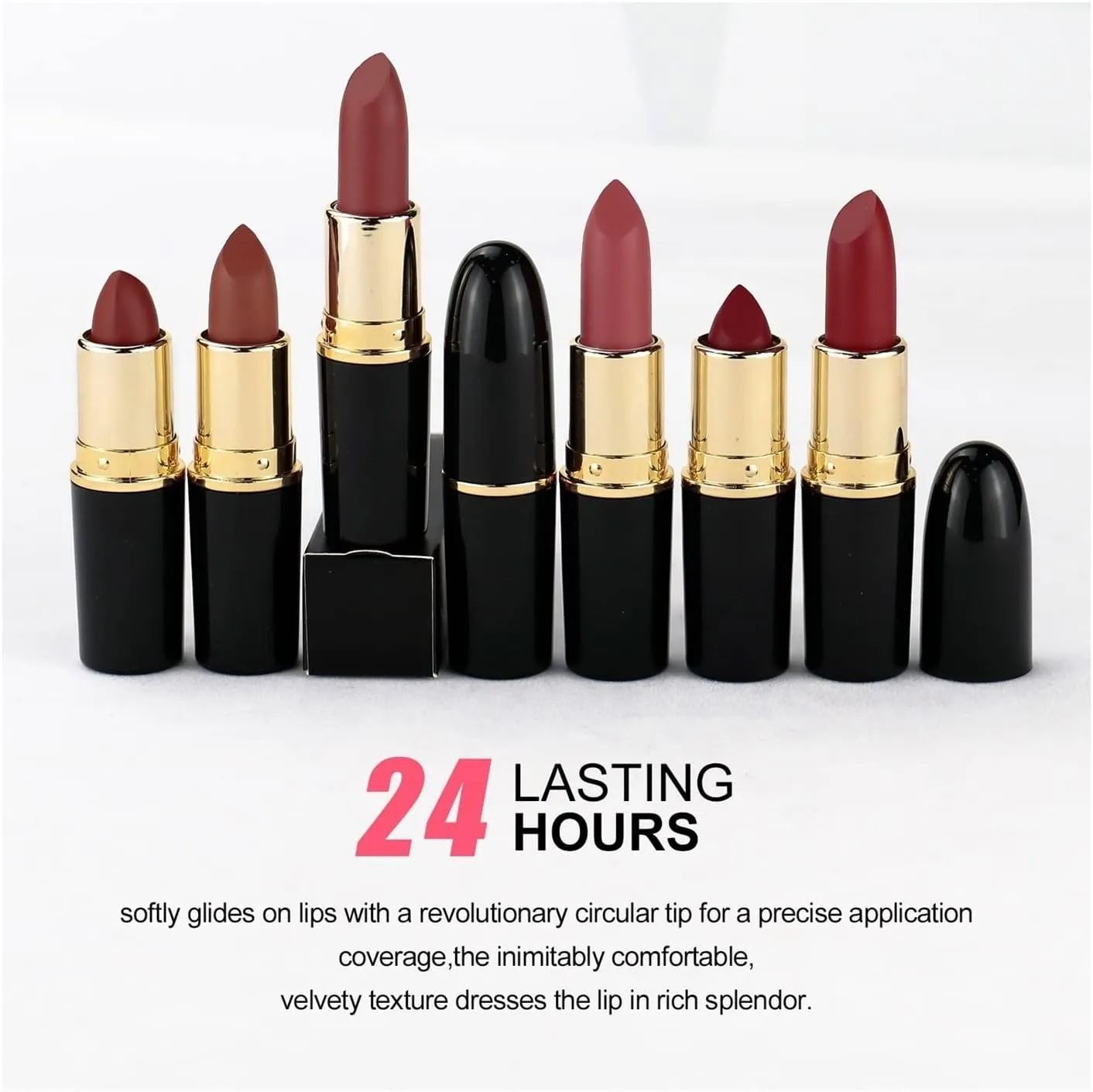 Makeup Non-Stick Cup Not Easy to Decolorize Lipstick Velvet Matte Matte Bullet Lipstick Lip Care Lip Balm (Color : A8)