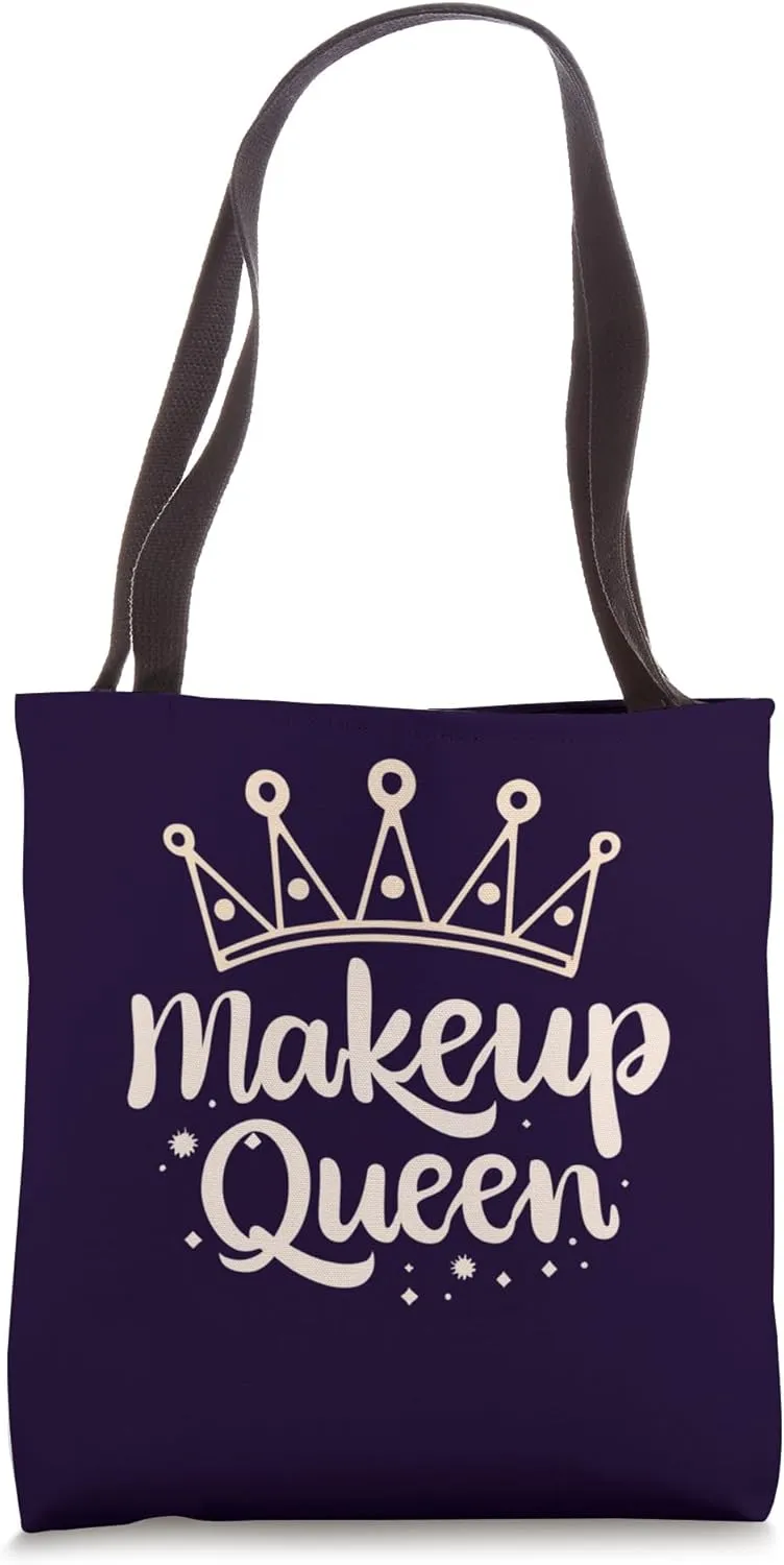 Makeup Queen Oat Milk Acrylic Gel Nail Polish Eye Makeup Tote Bag