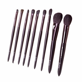 Makeup brush full set of gloss peak wool thickened copper tube late night eye shadow makeup brush(9pcs,white-Patch five-pointed star4)