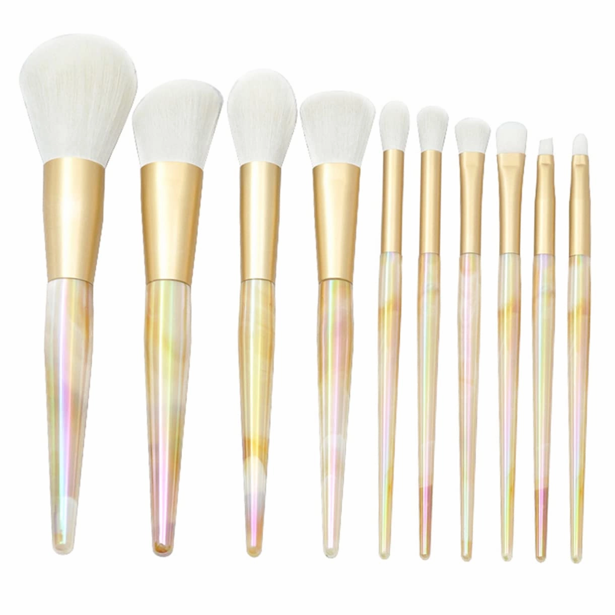 Makeup Brushes 10 Piece Set Foundation Brush Face Powder Brush Professional Makeup Brush Tool Kit Marble Handle Portable Comfortable for Home Salon