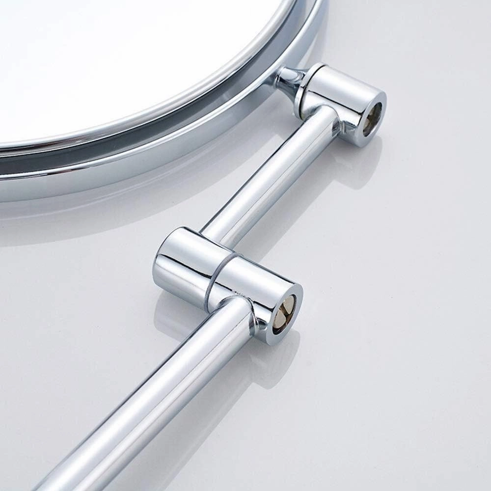 Makeup Mirror Double-Sided 3 Times Magnification Copper Bathroom 8-inch Makeup Mirror Wall-Mounted Telescopic Rotating Mirror