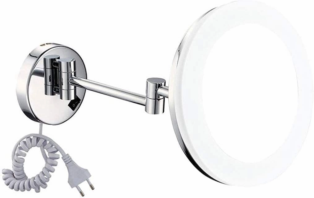 Makeup Mirror Vanity Mirror Wall Mount Makeup Mirror,LED Beauty Mirror Folding Vanity Mirror Magnifying Mirror with Light for Bathroom Hotels Cosmetic Mirror