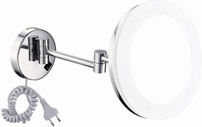 Makeup Mirror Vanity Mirror Wall Mount Makeup Mirror,LED Beauty Mirror Folding Vanity Mirror Magnifying Mirror with Light for Bathroom Hotels Cosmetic Mirror