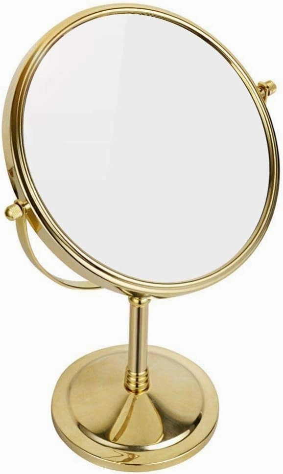Makeup Mirrors 10X/7X/5X/3X Magnification & Regular Professional 360 Rotating Brass Vanity(Gold,3X)