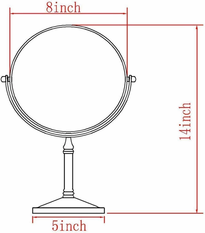 Makeup Mirrors 10X/7X/5X/3X Magnification & Regular Professional 360 Rotating Brass Vanity(Gold,3X)