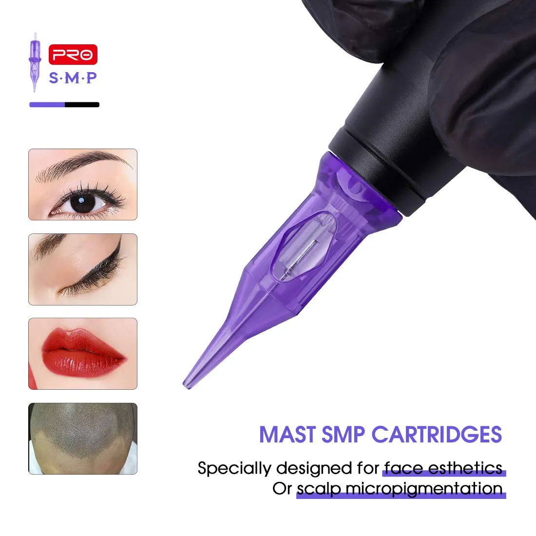 Mast Pro Smp Professional Cartridges Tattoo Needles 3 Round Liner 0.2MM Needles for Permanent Makeup Hair Scalp 0603RL