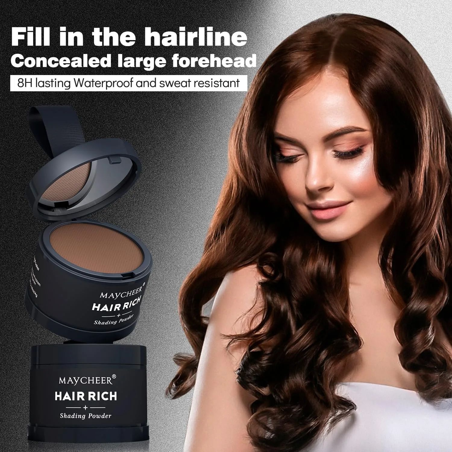 Maycheer Hairline Powder for Women, Maycheer Hair Rich Hair Shadow, 30 Colors Magic Root Cover up with Mirror and Cushion Instantly Conceals Hair Loss (11#, 4g)