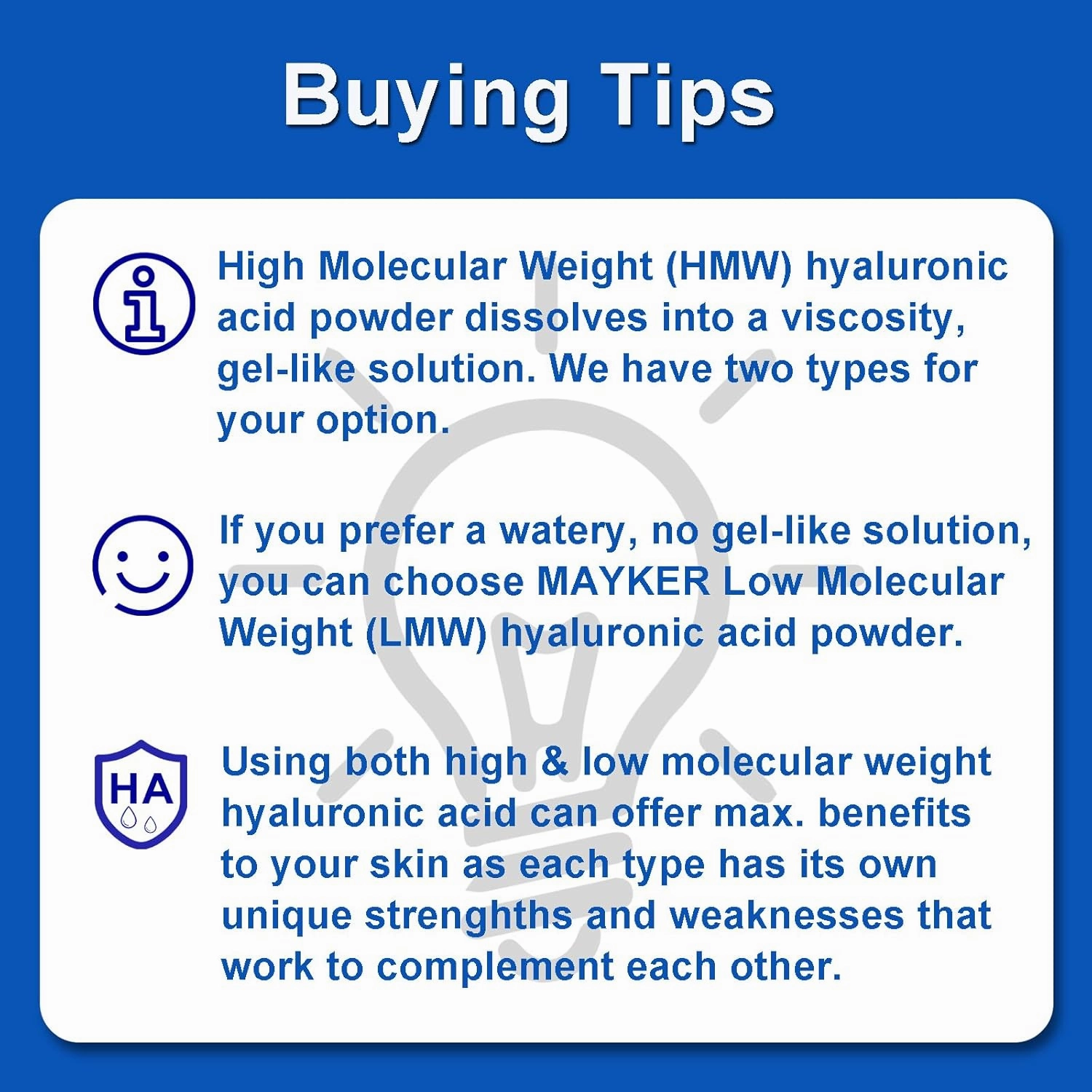 MAYKER Pure Hyaluronic Acid Powder, High Molecular Weight, Cosmetics Grade, for Making Hyaluronic Acid Gel Serum (1.76OZ - 50Grams)