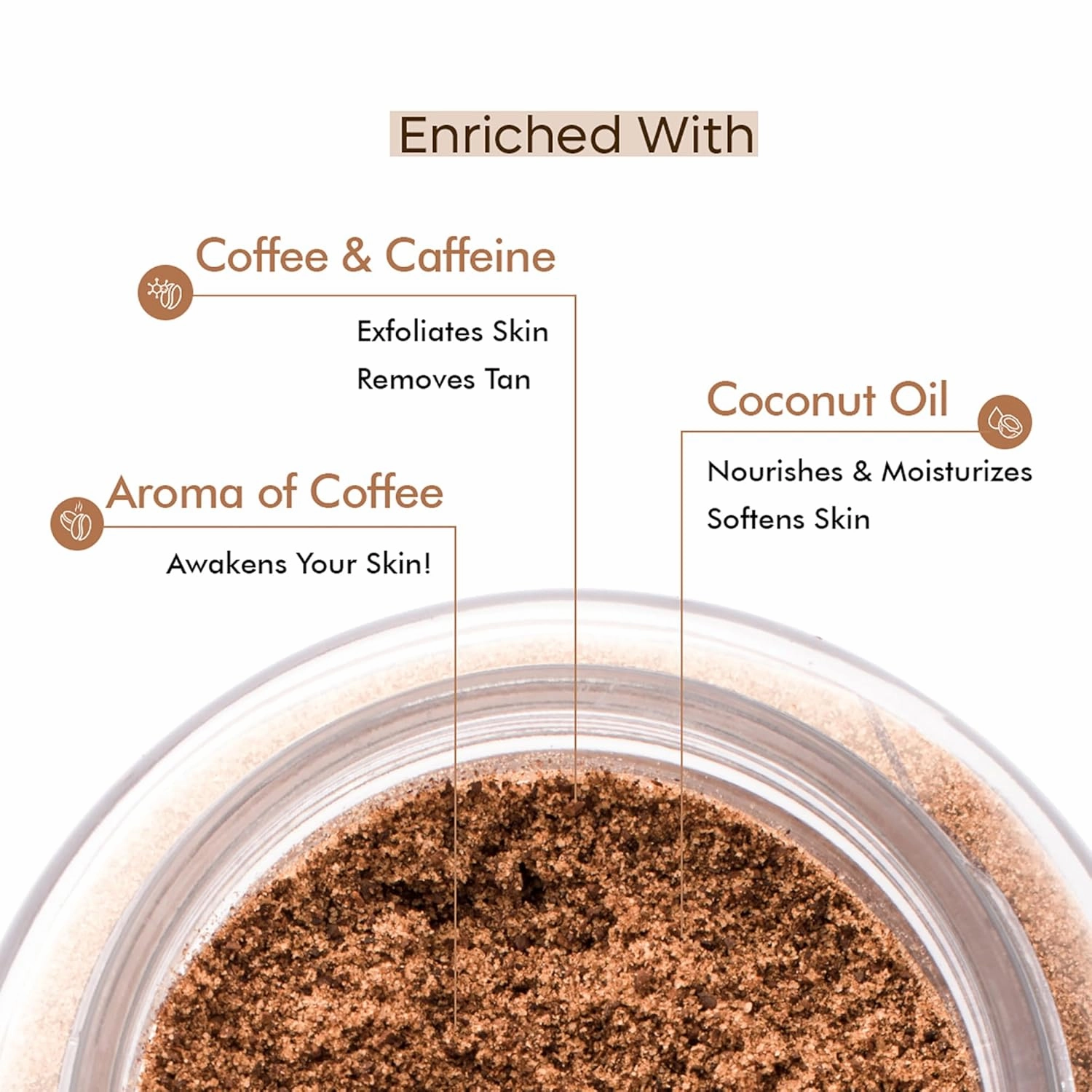 mCaffeine Naked and Raw Coffee Body Scrub - Coconut - Normal to Oily Skin for Unisex - 3.5 oz Scrub