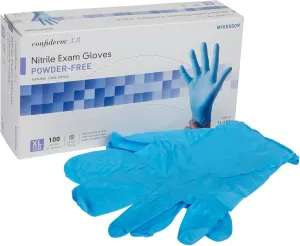 McKesson Confiderm 3.8C Nitrile Exam Gloves, Non-Sterile, Powder-Free, Blue,100 Count, 1 Box