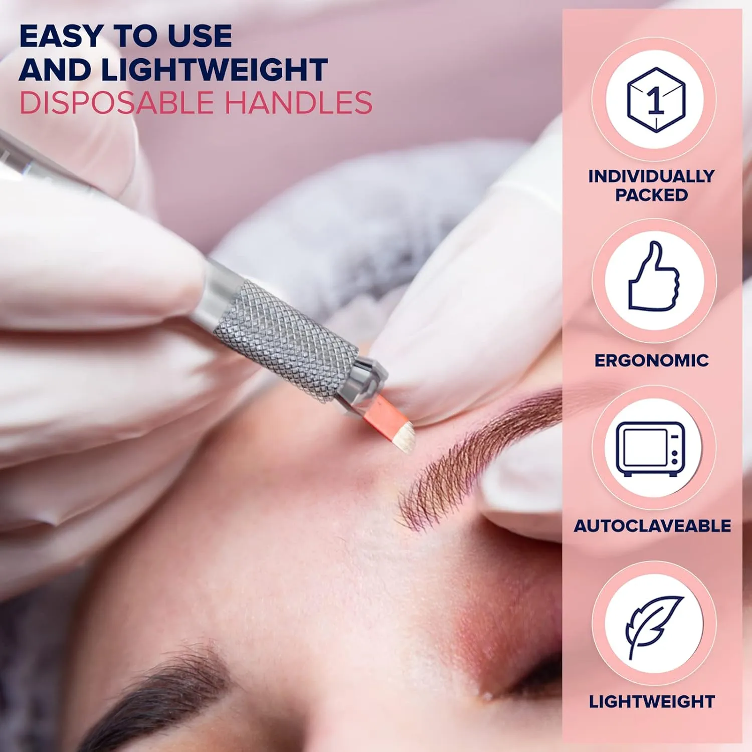 Microblading Pens 10 Piece Silver Light Manual Tattoo Eyebrow Pens For Permanent Makeup Supplies | Durable Aluminum Pen With Lock-Pin Tech & Ergonomic Grip | Shape Brows, Fuller & Lush