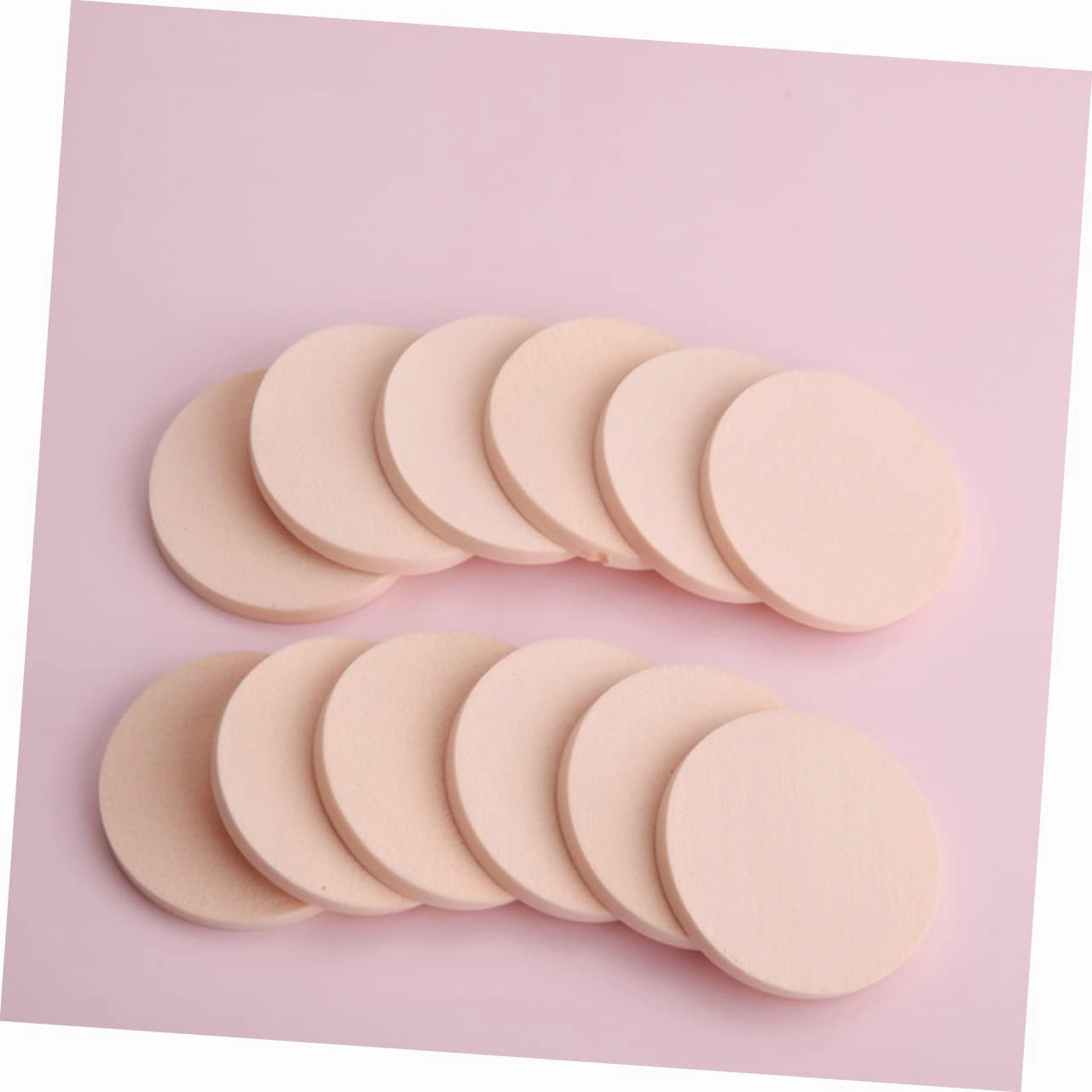 Mikinona 3sets Facial Makeup Removal Pads Latex Cotton Sponge Round Powder Puff Makeup Accessories Easy to Carry 24pcs*3