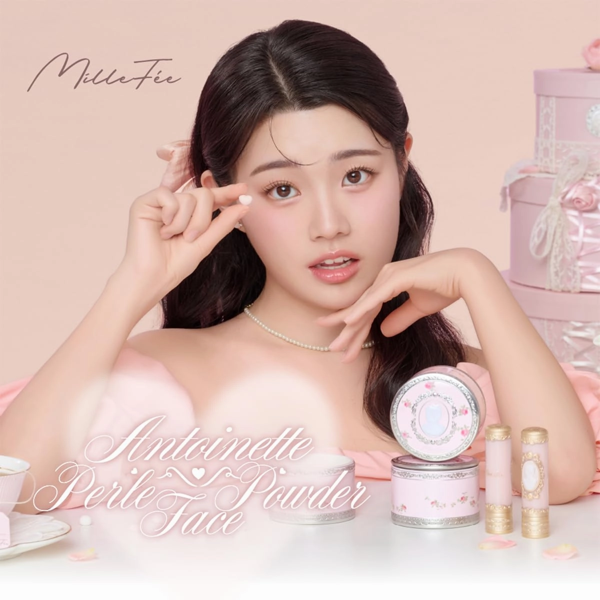 Milfee Antoinette Perle Face Powder [Glossy Skin/Prevents Glitter/Sebum Glitter/Blue Base (02 Purple Reine, Normal)